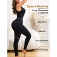 thumbnail image 7 of Athlemo Women Workout Seamless Jumpsuit Yoga Bodycon One Piece Tank Top Leggings Romper Black, 7 of 7