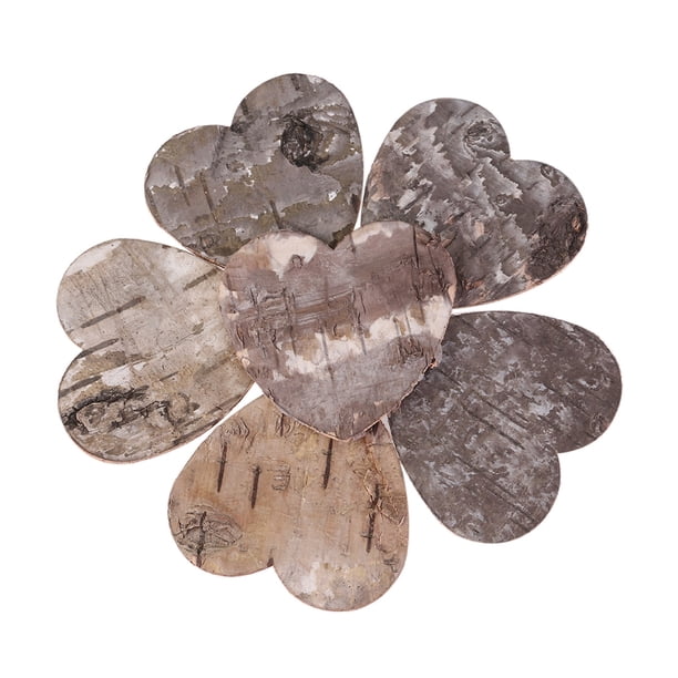50mm 25Pcs)Coeurs En Bois Naturel Coeur En Bois Mariage Coeur Decoration Pour | eBay