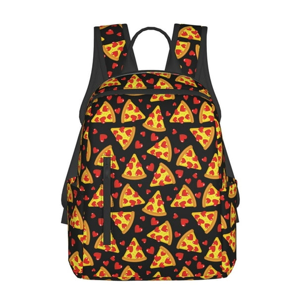 Fotbe Cartoon Pizza Mochila Ligera para Hombres y Mujeres - Duradera y Resistente al Agua, Ideal para Escuela, Trabajo, Viajes y Uso Diario