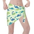 thumbnail image 3 of Kll Cute Dinosaur Blue Green Print Women'S Sarong Coverups Short Bathing Suit Wrap Skirt Beach Wrap Swimsuit Cover Ups, 3 of 7