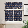 thumbnail image 2 of Santa Claus Reindeer Kitchen Curtains and Valances Set, Christmas Snowflakes Winter Navy Blue Rod Pocket Window Valance Window Curtain Panels for Living Room Bedroom Laundry, 27.5x36in, 3 Pieces, 2 of 7