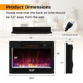 thumbnail image 3 of Costway 23-inch Infrared Quartz Electric Fireplace Insert with Remote Control Black, 3 of 11
