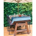 thumbnail image 3 of nqOlkjepod Colorful Wooden Outdoor Tablecloth with Umbrella Hole & Zipper, Vintage Farmhouse Wood Rectangle Table Cover 60x120 Inch, Dining Waterproof Table Cloth Protector for Patio/Party/Picnic, 3 of 7