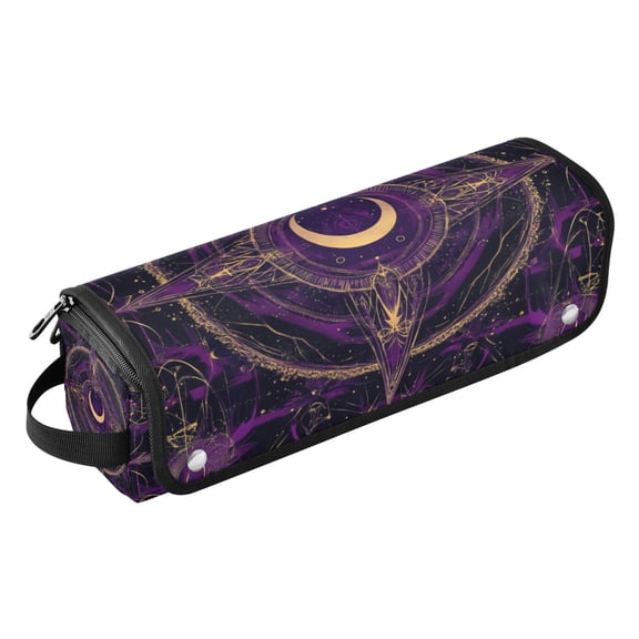 Hair Tools Travel Bag with Removable Heat Resistant Mat for Straighteners, Curling Iron and Haircare Accessories Purple Mystical Pattern