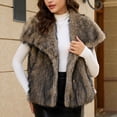 thumbnail image 5 of LWFFDAW Women's Faux Fur Vest Wide Collar Sleeveless Plush Jacket Fall Winter Warm Loose Outerwear with Pockets, 5 of 10