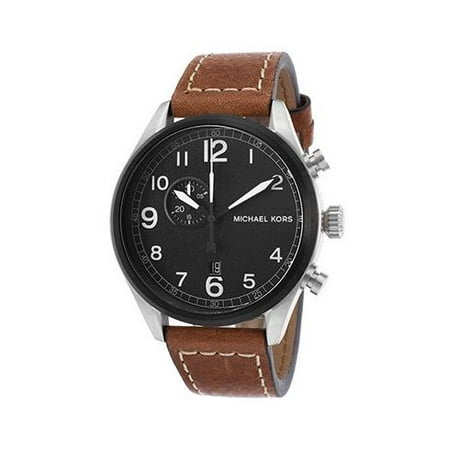 Michael Kors Men's Hangar Genuine Leather Watch - Brown