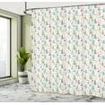 thumbnail image 4 of Ambesonne Christmas Shower Curtain, Pine Trees Heart Motifs, 69"Wx70"L, Pearl and Multicolor, 4 of 4