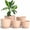 Peach Pink, variant on - Plant Pots Indoor with Drainage - 7/6.6/6/5.3/4.8 Inches Home Decor Flower Pots for Indoor Planter - Pack of 5 Plastic Planters for Indoor Plants, Cactus, Succulents Pot - Mint