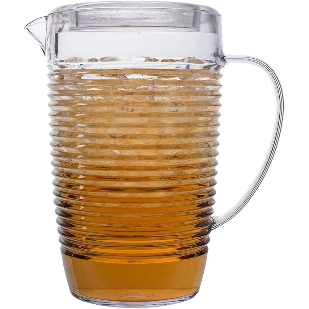 Break Resistant Clear Plastic Pitcher with Lid for Iced