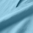 thumbnail image 6 of BVnarty Men's Solid Color Cotton-Linen Blend Long Sleeve Notched V-Neck T-Shirt Regular Fit Casual Summer Daily Wear Layering Top Light Blue XL, 6 of 8