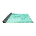 thumbnail image 2 of Ahgly Company Indoor Square Abstract Turquoise Blue Contemporary Area Rugs, 6' Square, 2 of 4