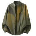 thumbnail image 2 of Ceisia Men's Oversize Gradient Stand-Collar Long-Sleeve Shirt Jacket for All-Season Casual Gift, 2 of 9