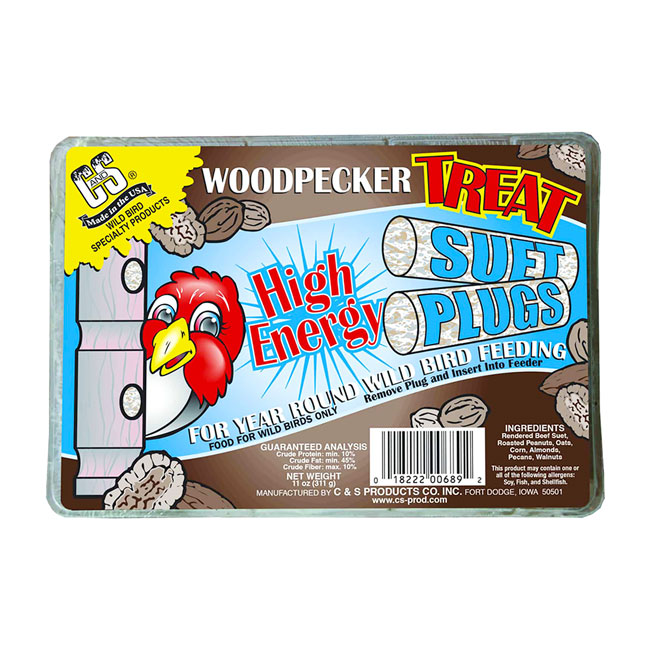 C&S Woodpecker High Energy Treat Suet Plugs, Eight 4-packs