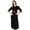 Black, variant on Bimba Women Straight Black Kurta Kurti w/ Printed Yoke Classic Chic Tunic