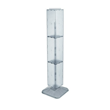 

Azar Displays 703389-CLR Clear Four-Sided Pegboard Floor Display on Revolving Base. Spinner Rack Tower. Panel Size: 8 W x 60 H