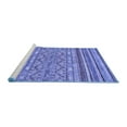 thumbnail image 2 of Ahgly Company Machine Washable Indoor Square Abstract Blue Modern Area Rugs, 4' Square, 2 of 4