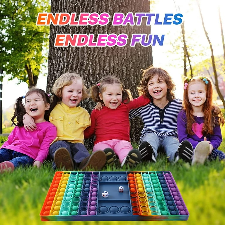 Large Pop It Game Board - Fidget Board Game - Big Popit Rainbow Chess Board  Push Bubble Fidget Toy - Large Bubble Popit Game - Fidget Sensory Toys for