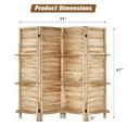 thumbnail image 2 of 4-Panel Room Divider with Shelves,5.6ft Tall Folding Privacy Screen Panels, Room Divider Wall Divider for Room Separation, Room Divider Shelves,Effectively Block Sight,Natural, 2 of 6