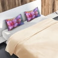 thumbnail image 5 of Yayeee Pillowcase King Size Set of 2 Satin Wrinkle Resistant Pillow Case, Large Purple Flowers, 5 of 7