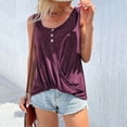 thumbnail image 2 of BUIGTTKLOP Plus Size Tank Tops for Women Sleeveless Shirts Crossover Hem Button Tops Scoop Neck Pullover Vest Cami Shirt, 2 of 6