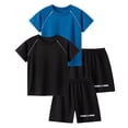 thumbnail image 2 of UACY 2 Pack Boys 2 Piece Summer Outfits Sweatsuit Kids Athletic Short Sleeve T-Shirts Workout Shorts Tracksuits Clothing Set (Dark Blue, 8-9 Years), 2 of 9