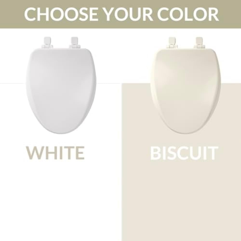 Bemis 19170PLE4 000 FCE4 Alesio Elongated Enameled Wood Toilet Seat, White
