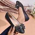 thumbnail image 4 of Purcolt Womens Shiny Rhinestone Bow Flats Dressy Casual Pointed Toe Slip On Ballet Shoes Comfort Elegant Soft Sole Dress Shoes Dailywear for Business Work Office, 4 of 9