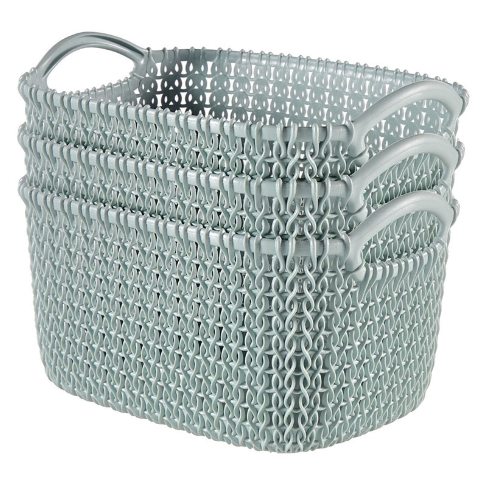 Keter Knit Style Rectangular Nesting Basket Set of 3