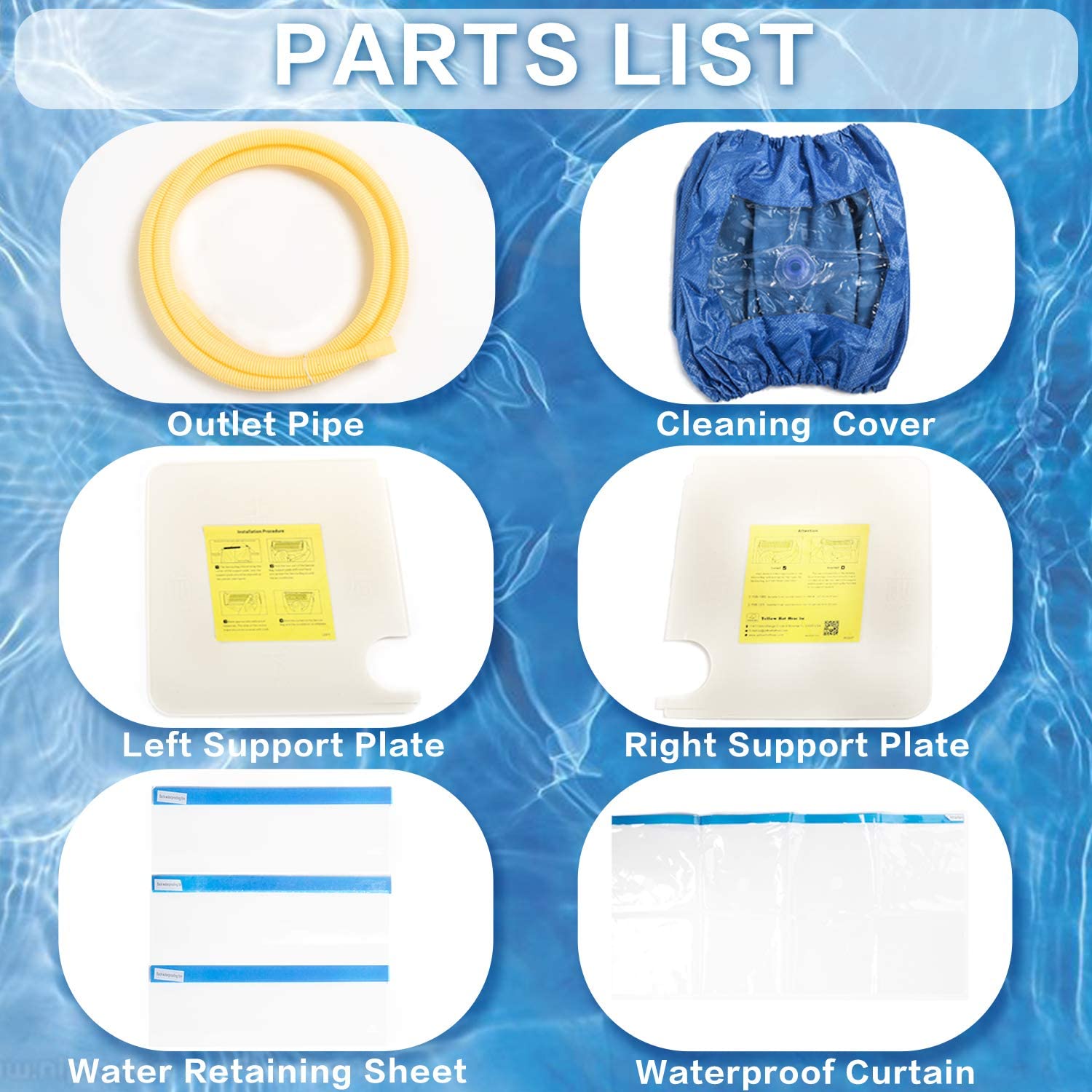 JYNVO Kit De Nettoyage Pour Climatisation Split - Housse De Protection + Tuyau D'eau + Accessoires - Pour Climatiseur Mural