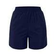 thumbnail image 6 of Duoif Swim Shorts Women, High Waisted Board Swimsuit Bathing Shorts with Pockets Boy Shorts Swimsuit Bottom Wide Elastic Sports Yoga Shorts Swimbottom Swimsuit Bottoms for Women Dark Blue L, 6 of 8