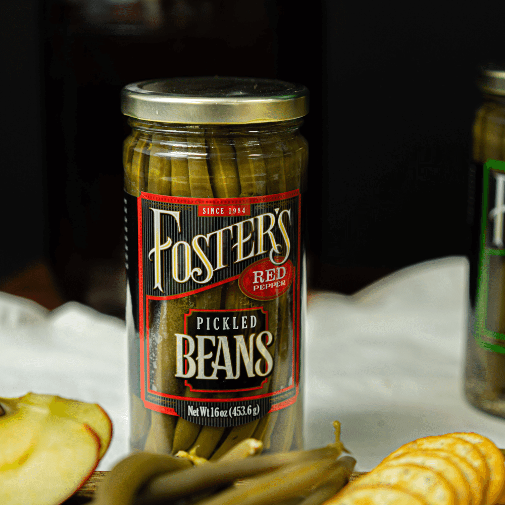 Foster’s Pickled Green Beans- Variety Pack- 16oz (2 Pack)- Original and Red Pepper Pickled Green Beans- Pickled Vegetables Recipe for 30 years- Gluten Free- Fat Free- NO Preservatives