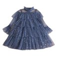 thumbnail image 2 of YTDSCS Kids Baby Dresses for Girls,Toddler Long-Sleeve Dress Princess Dress Party Dresses Crewneck Spring Summer Pullover Tutu Dress for 2-8Y, 2 of 9