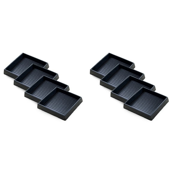 8Pcs Anti-Slip Furniture Pads- 2.5x2.5In Square Rubber Anti Skid Caster Cups, Leg Coasters-Couch, Chair, Bed Stoppers