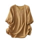 thumbnail image 2 of mfyjkho Tops Para Hacer Ejercicio, Blusa De Mujer Con Cuello En V, Manga 3/4 Y Encaje Bordado De Imitación De Lino Tops Para Hacer Ejercicio Para Mujer L, 2 of 8