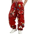 thumbnail image 1 of Elastic Waistband Pants for Men, Solid Color Casual Drawstring Pocket Work Shorts, Polyester, 1 Pc, 1 of 4