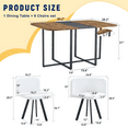 thumbnail image 3 of 7-Piece Dining Table Set for 6,Modern Dining Table Set for 6 with Cushioned Chairs,60" Wood Kitchen Table Set for Home, Apartment,Office,Conference Room,Small Spaces, Space-Saving, 3 of 10