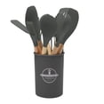 thumbnail image 1 of Juego de 12 utensilios de cocina con mango de madera de silicona, utensilios de cocina anticalor, pala para wok, cuchara de silicona, utensilios de cocina de silicona, 1 of 1