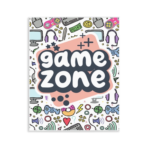 Stupell Industries Contemporary Peach Game Zone Wall Plaque Art, 11 x 14, by Jesse Keith