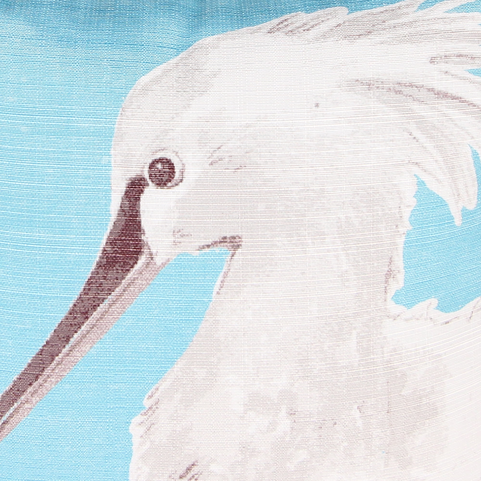 Jordan Manufacturing 18" x 18" Aqua, White and Brown Crane Bird Square Reversible Decorative Throw Pillow with Welt