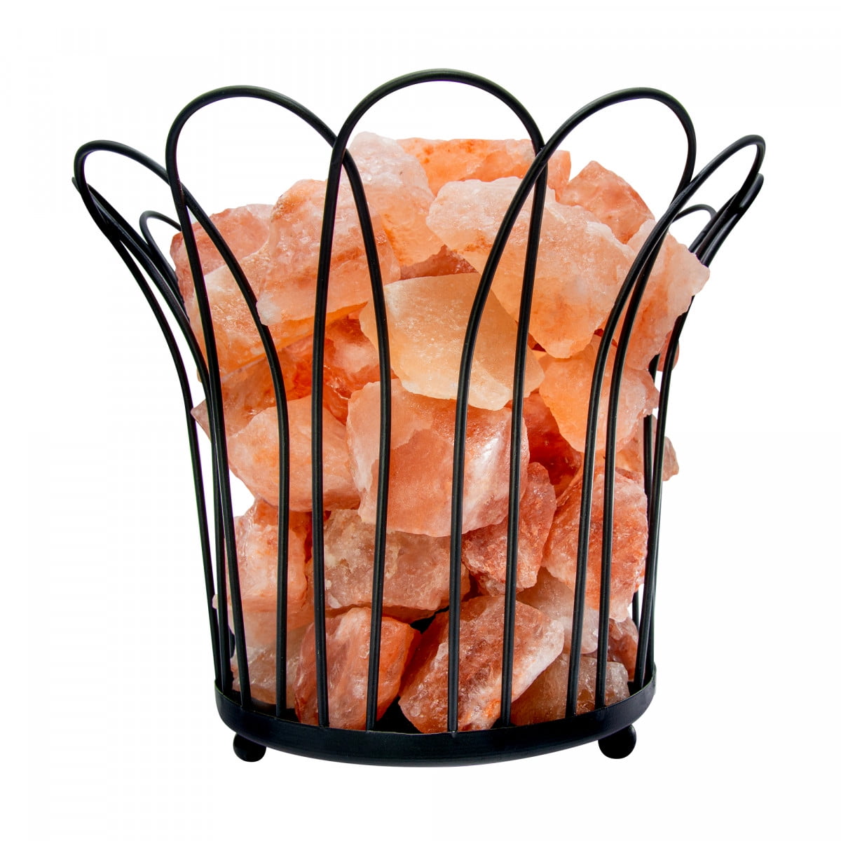 Natural Himalayan Salt Lamp Air Purifying Crystal Decor Blossom Metal