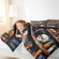 thumbnail image 3 of Homewish Vintage Gothic Bookshelf Full Size Bedding Sets for Women, Book Skull Witch Shelf Full Size Bed in a Bag, Black Reversible, 7-Piece, 3 of 7