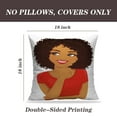 thumbnail image 2 of LALILO Throw Pillow Covers Thinking African American Woman With Afro Cushion Cover 18" x 18", 2 Pack, 2 of 6