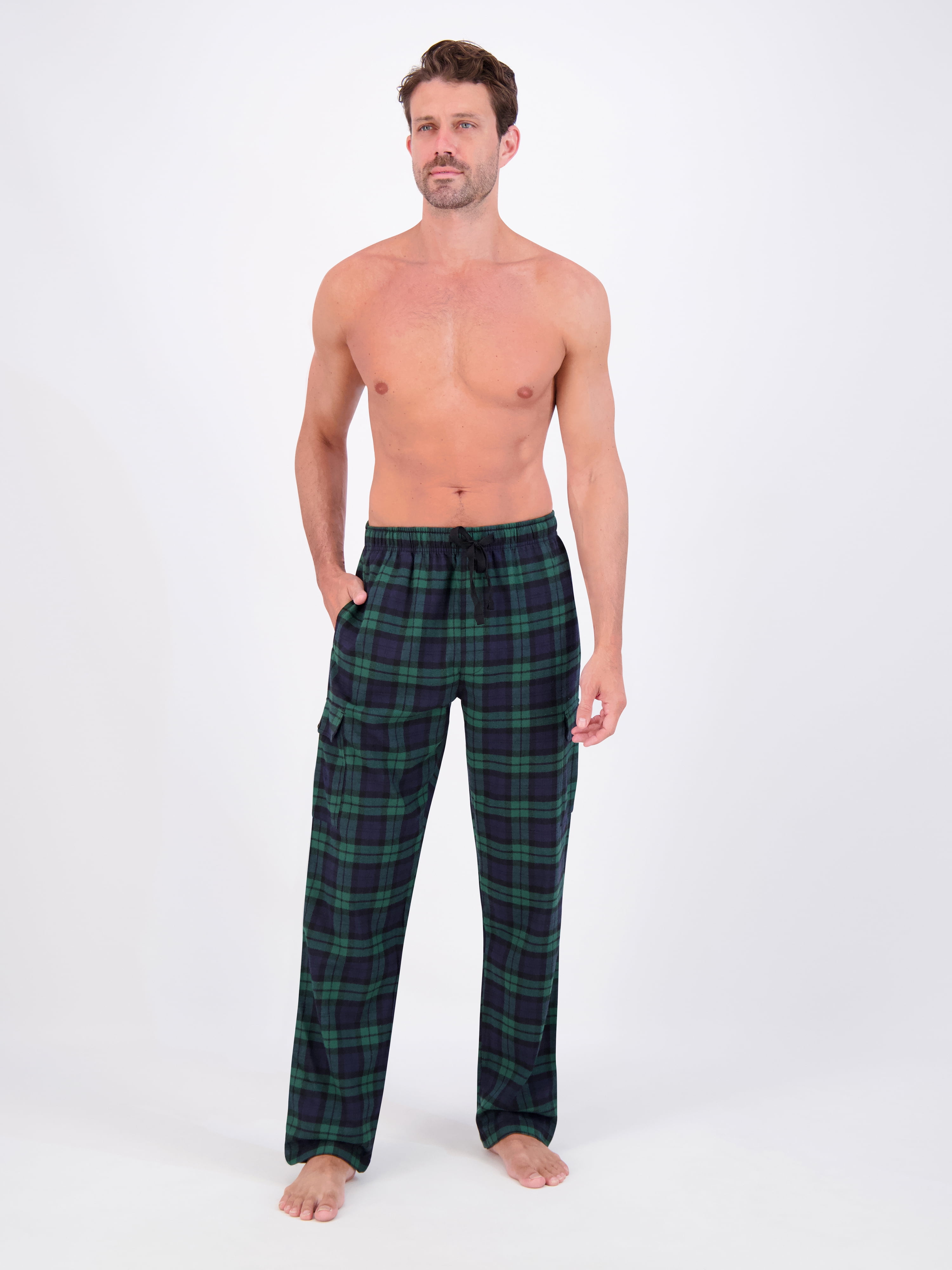 Hanes Men's Flannel Lounge Pajama Pants with Cargo Pockets, Sizes S-XL