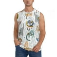 thumbnail image 2 of Lsque Cute Colorful Animal Print Men's Cotton Blend Sleeveless Muscle Shirts (S-3XL)- Moisture Wicking, Odor Protection, UPF 30+,Medium, 2 of 8