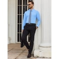 thumbnail image 6 of Youclos Men's Long Sleeve Button Down Dress Shirt, 4-Way Stretch Wrinkle-Free, Slim Fit, 6 of 7