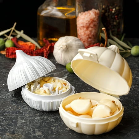 

Crystalia Set of 2 Garlic Twister and Keeper Box Multifunctional Mincer and Grinder BPA Free Material and Dishwasher Safe