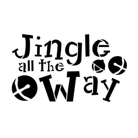 Jingle All the Way Stencil by StudioR12 | Funky Bells Christmas Word Art - Mini 6 x 4-inch Reusable Mylar Template | Painting, Chalk, Mixed Media | Use for Journaling, DIY Home Decor -