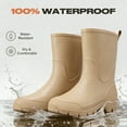 thumbnail image 4 of Ecetana Women's Waterproof Rain Boots Wide Mid Calf Comfortable Rubber Shoes Lightweight Anti-slipping Rain Footwear for Outdoor Garden Farm Work, 4 of 6