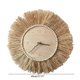 thumbnail image 5 of Reloj de pared grande de estilo nórdico con agujas de paja, hecho a mano, 5 of 5