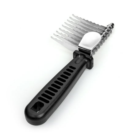 Dogs Dematting Comb, Stainless Steel Blades Rakes, for Pets Cats Animals Matted Knotted Hair, Brush Cutting Removing Grooming Tool with Smooth Teeth Needle - Black